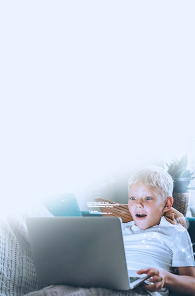Child browsing safely on a laptop